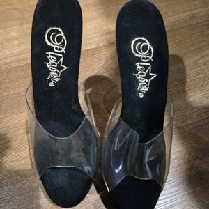 Pleaser Women's Black Clear Heels